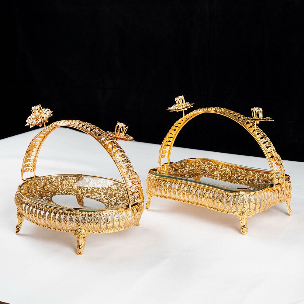 European Style Luxury Serving Tray with Handle