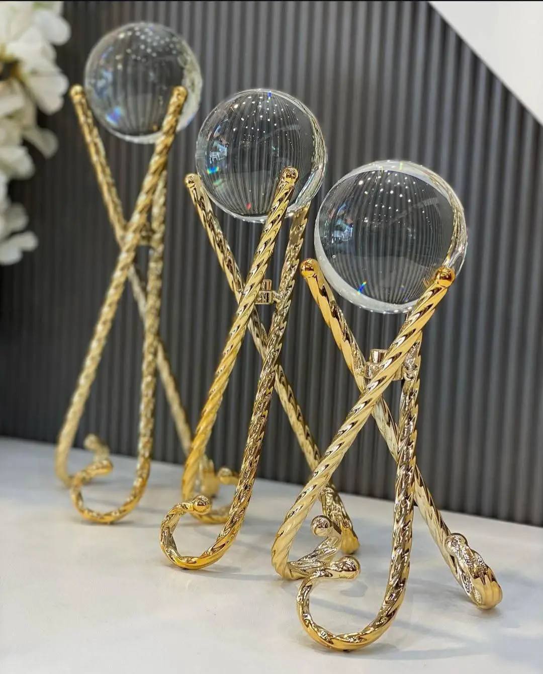 The beauty of antique  2 piece Crystal Ball set