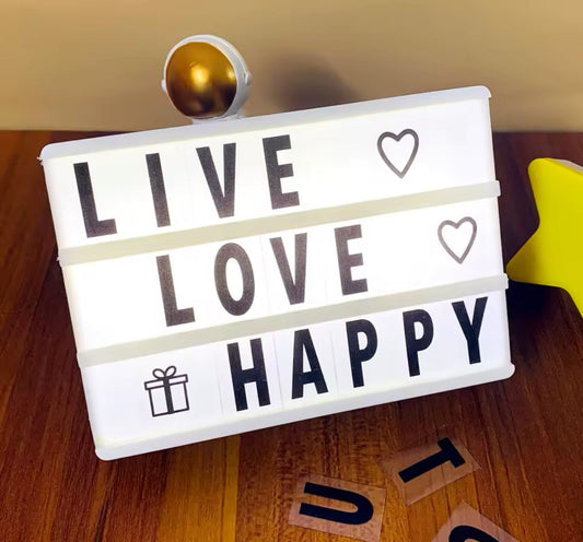 LED Combination Night Light Box Lamps DIY Black Letters Cards