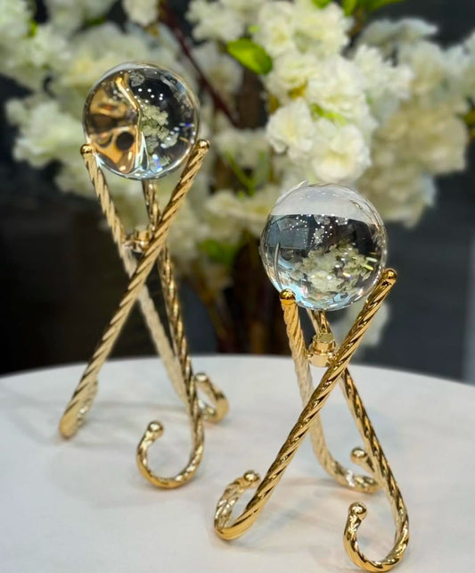 The beauty of antique  2 piece Crystal Ball set
